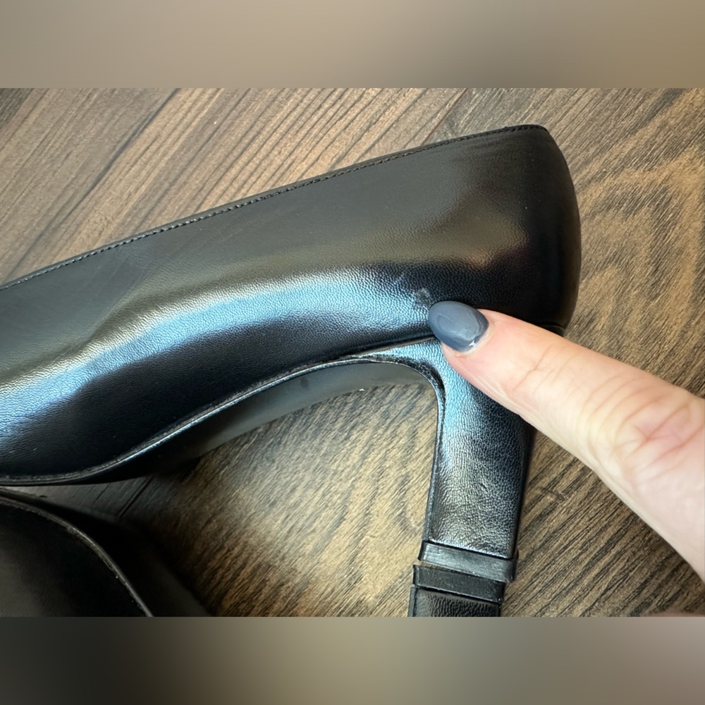 Stuart Weitzman Black Leather Mid Heel Pumps with Crystal Charms - Picture 15 of 15